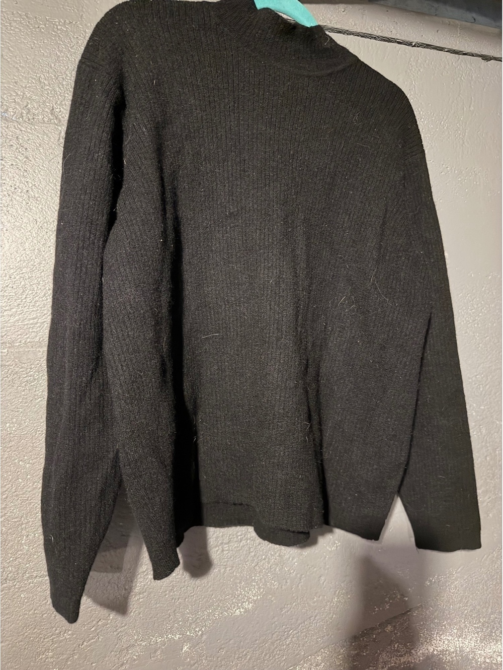 Eddie Bauer Men's XL Black 100% Merino Wool Pullover Sweater
